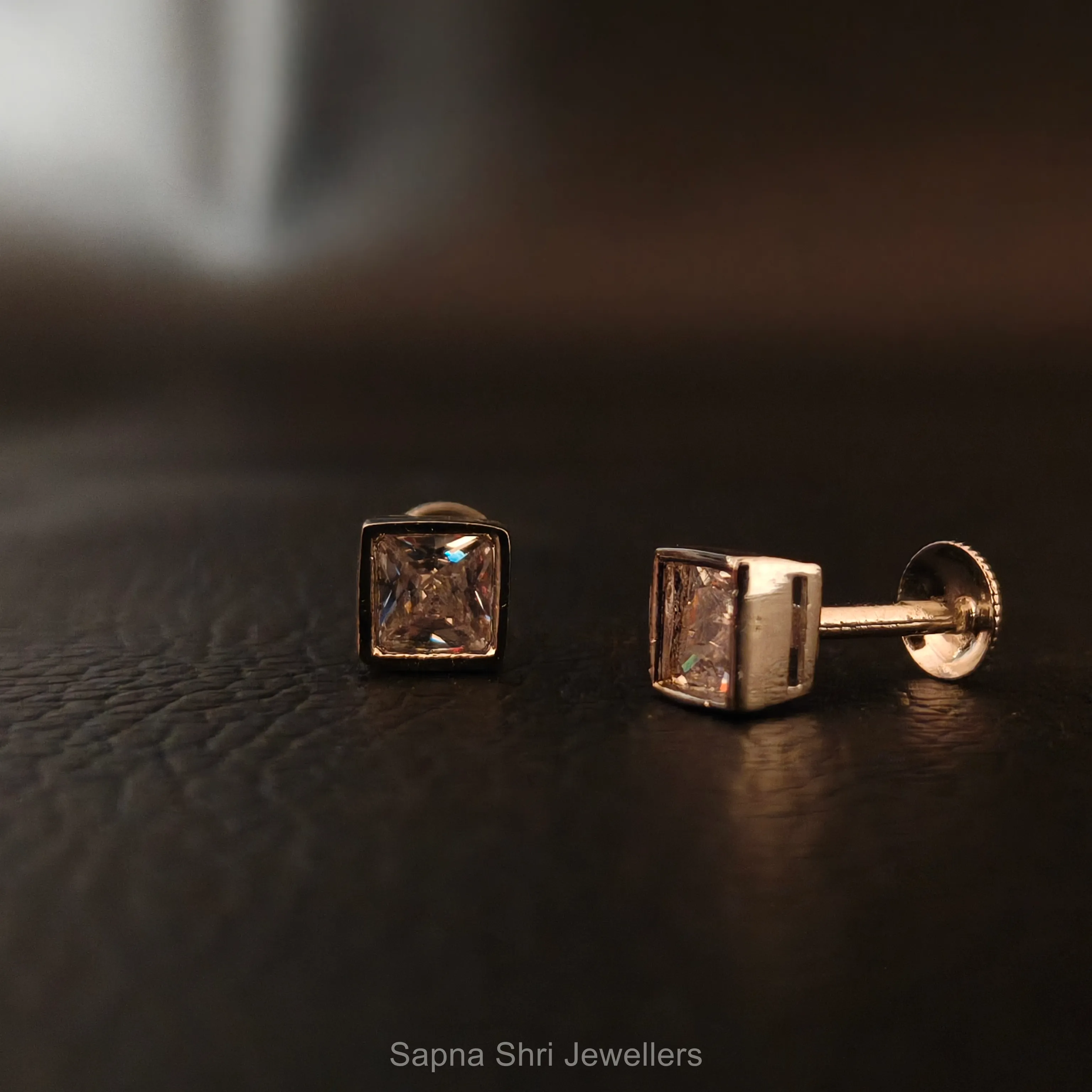 Princess Cut Crystal Studs thumbnail 2