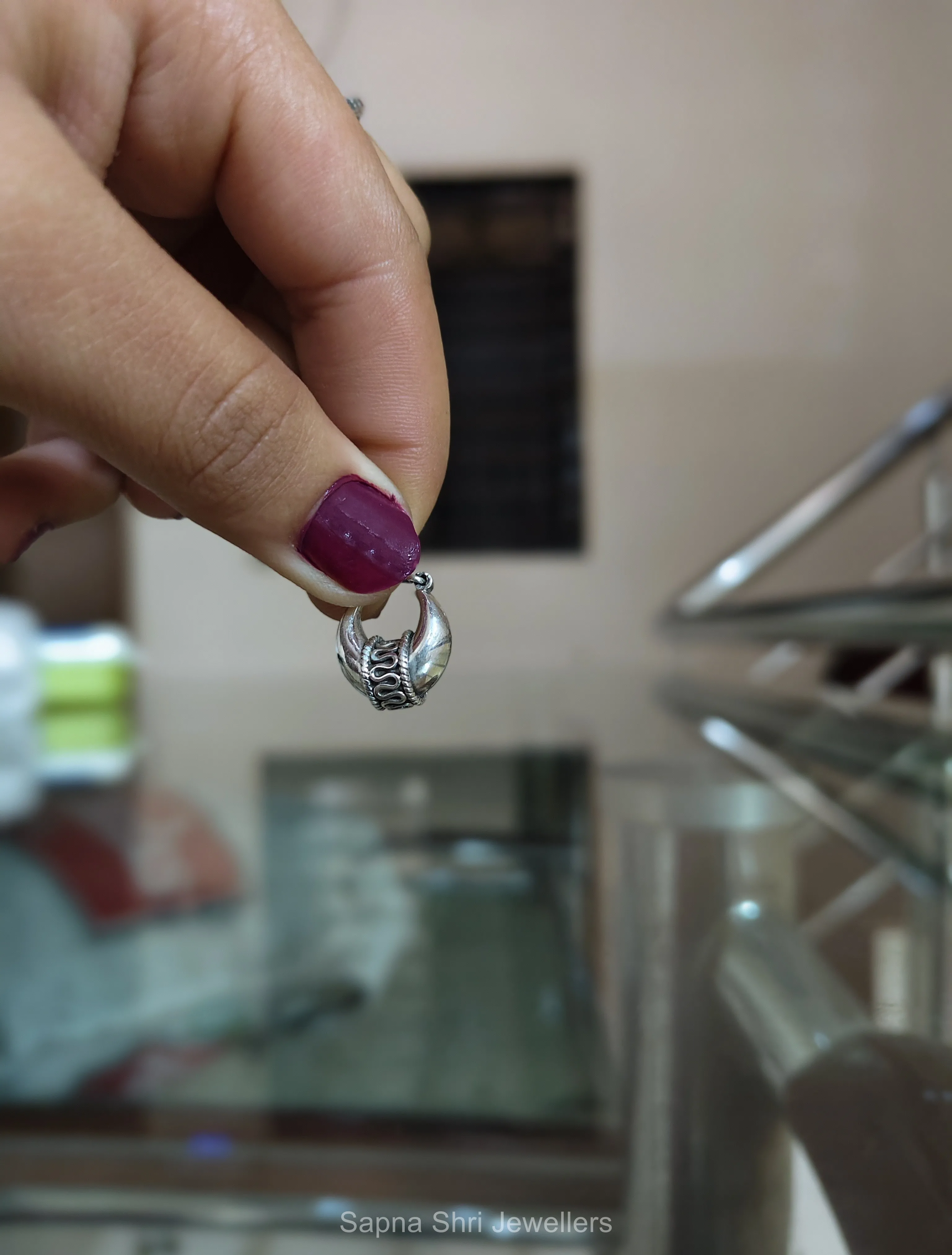 Oxidized Tribal Crescent Bali thumbnail 2