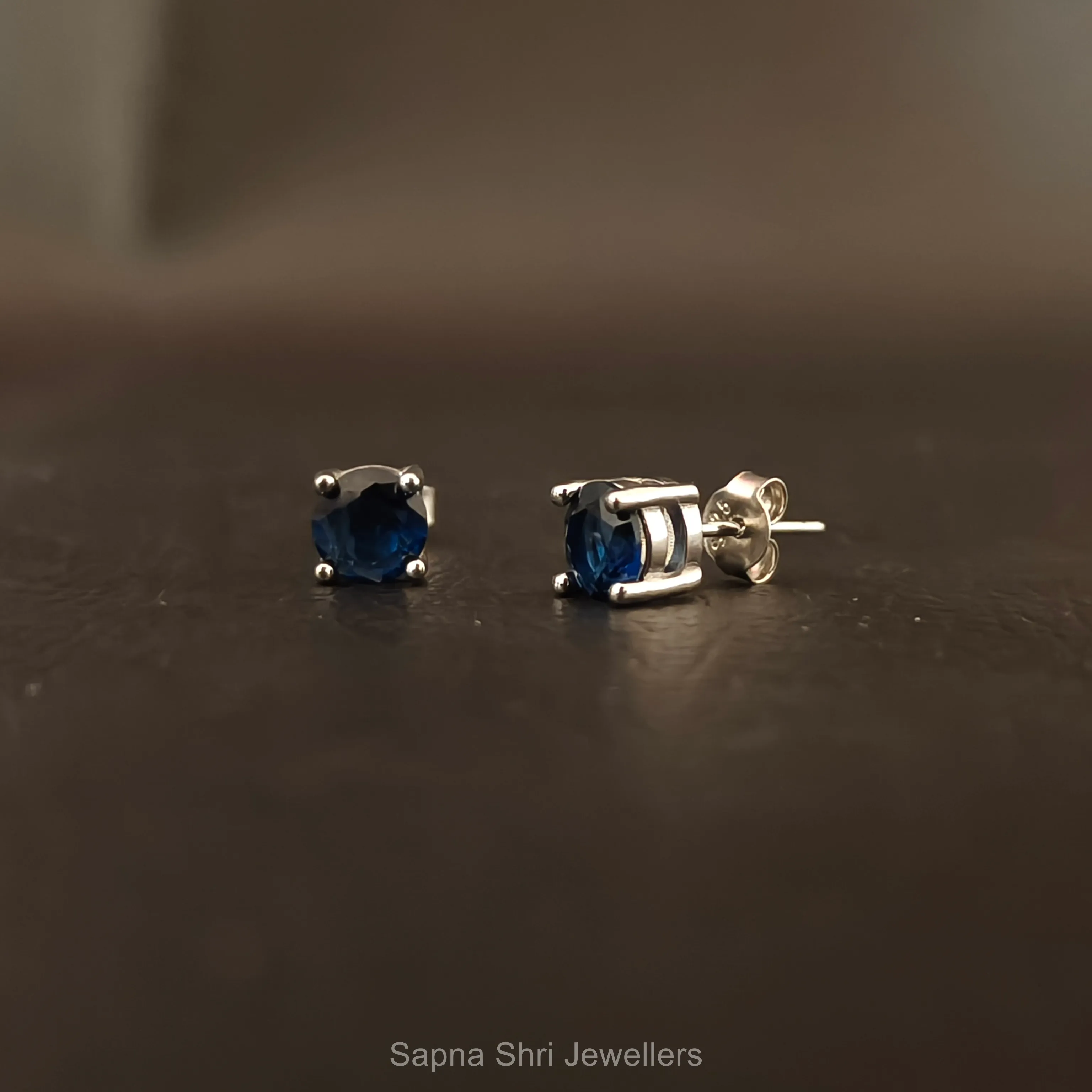 Midnight Blue Sapphire Studs thumbnail 2