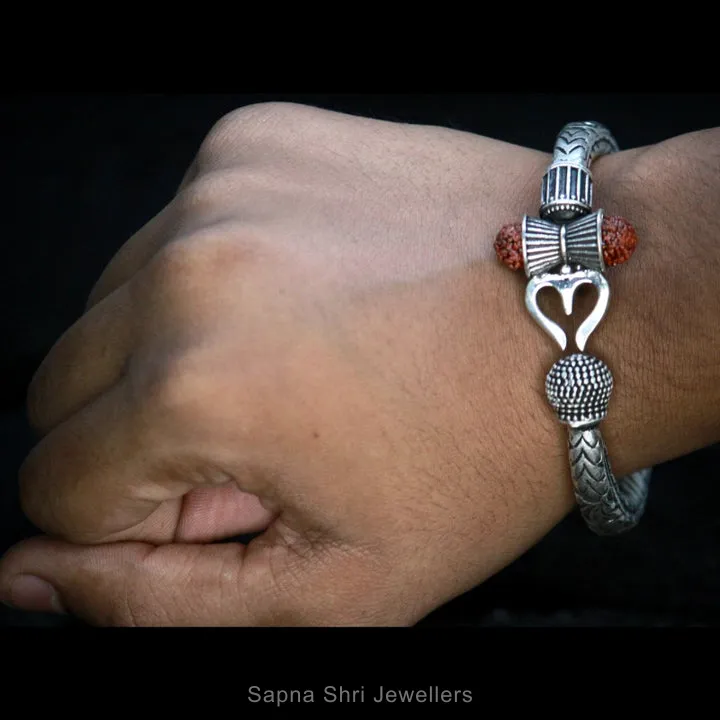 Bold Geometric Silver Bangle thumbnail 2