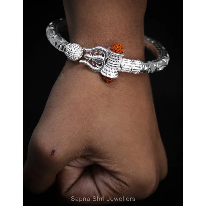 Bold Geometric Silver Bangle thumbnail 4