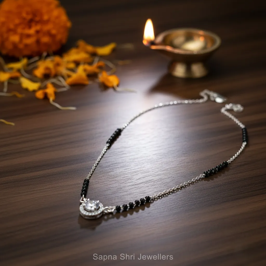 Solitaire Halo Mangalsutra thumbnail 3