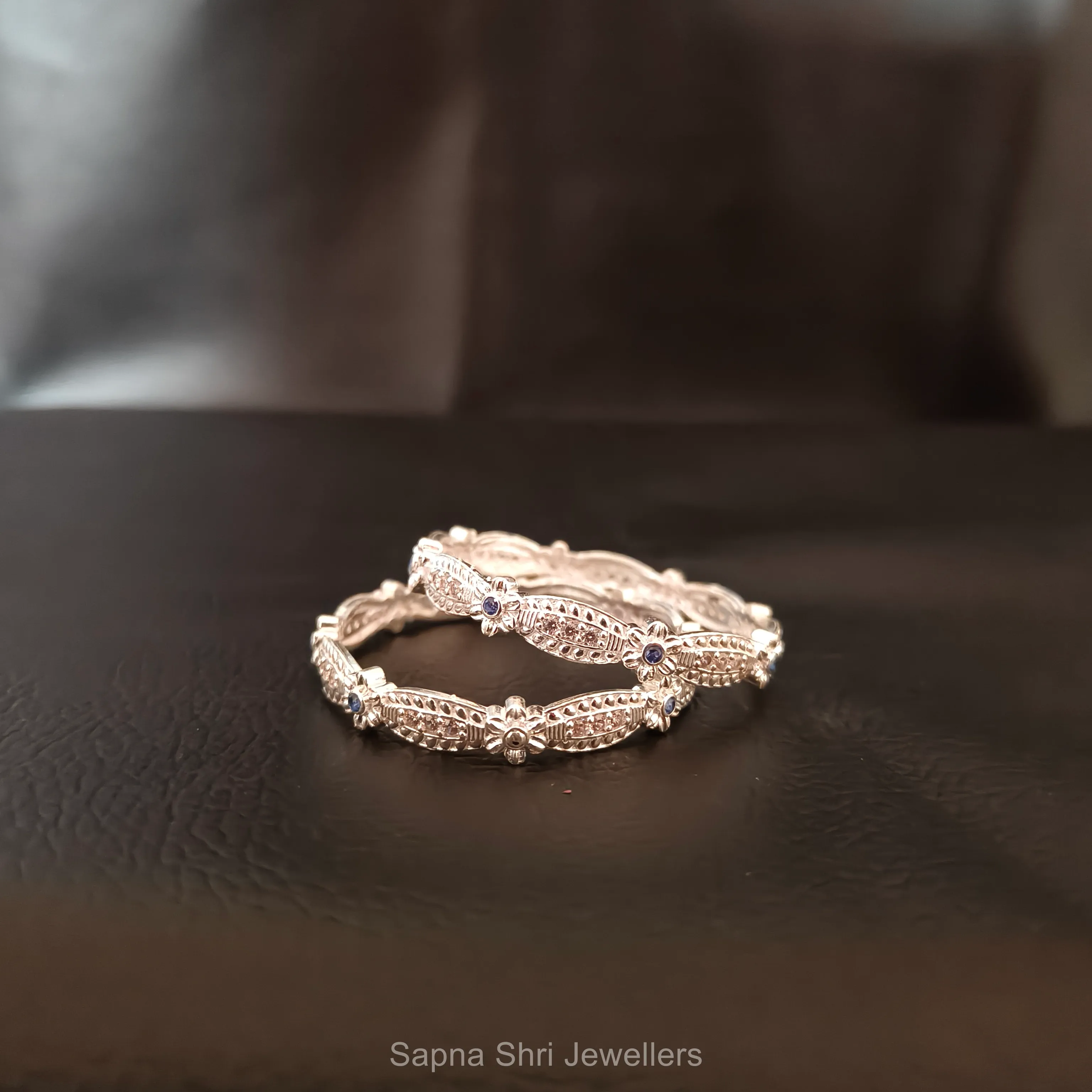 Floral Filigree Silver Bangles thumbnail 6