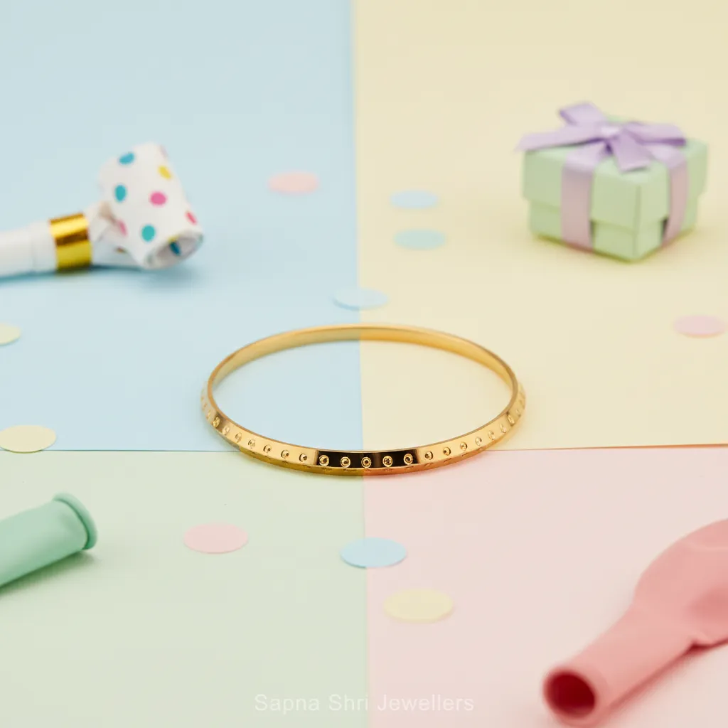 Polished Elegance Gold Kada thumbnail 3