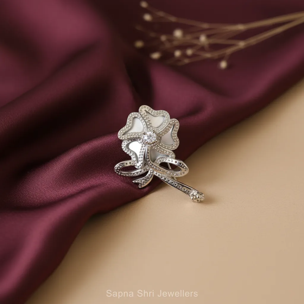 Sparkling Petal Silver Bow thumbnail 2