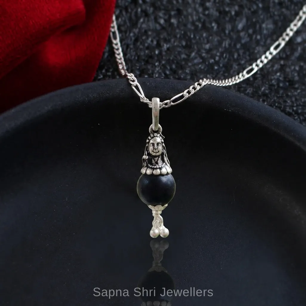 Textured Om Silver Pendant thumbnail 3