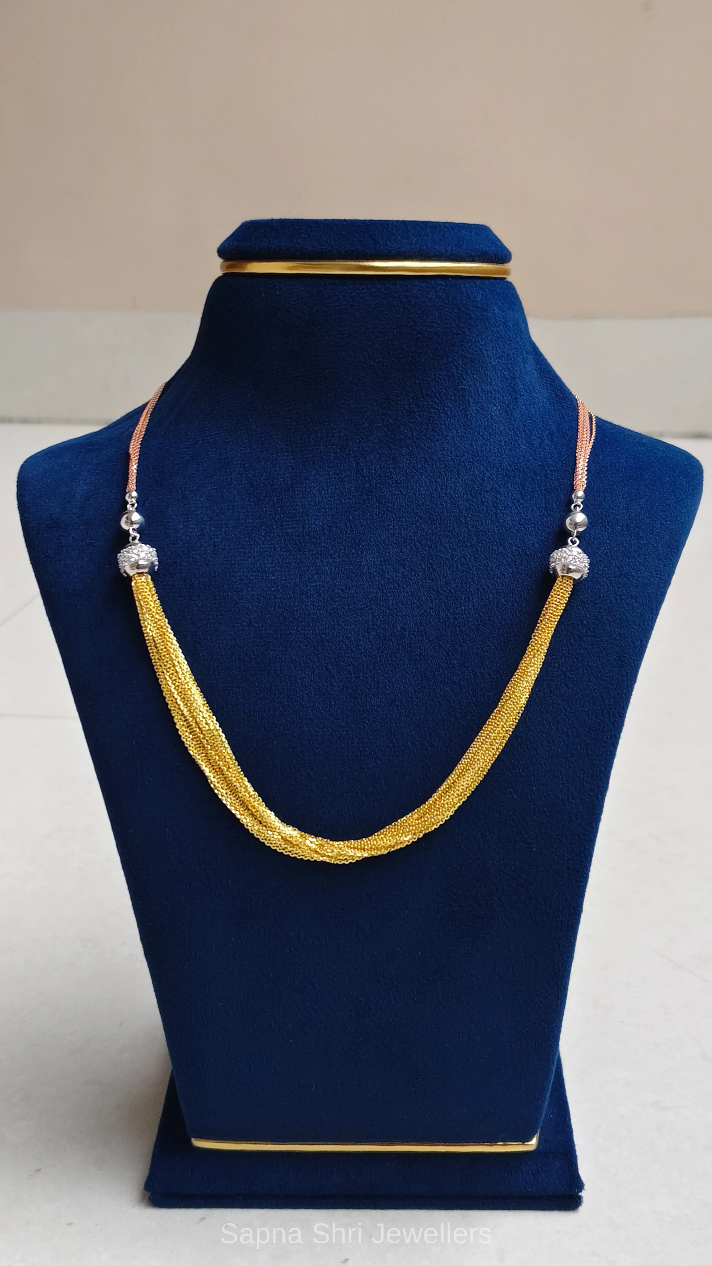 Elegant Dual Tone Silver Chain for Women thumbnail 2