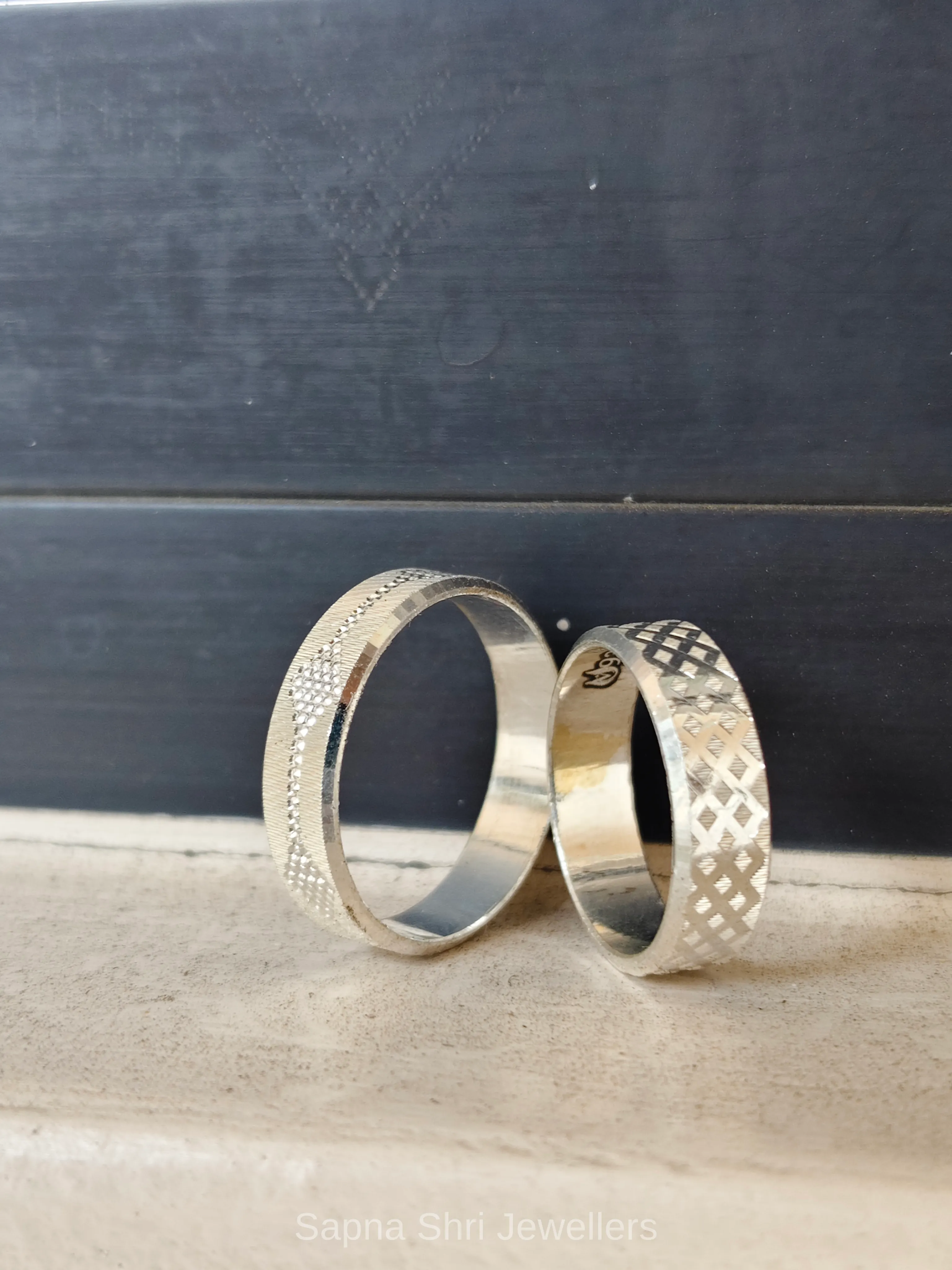 His and Hers Silver Couple Ring thumbnail 4