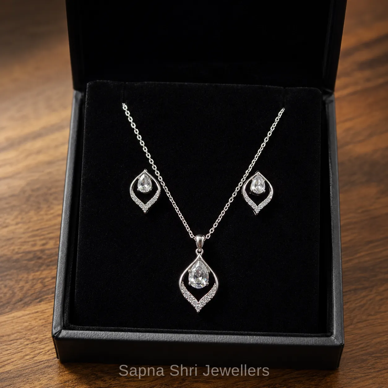 925 Sterling Silver Chain Pendant Set for Women thumbnail 4