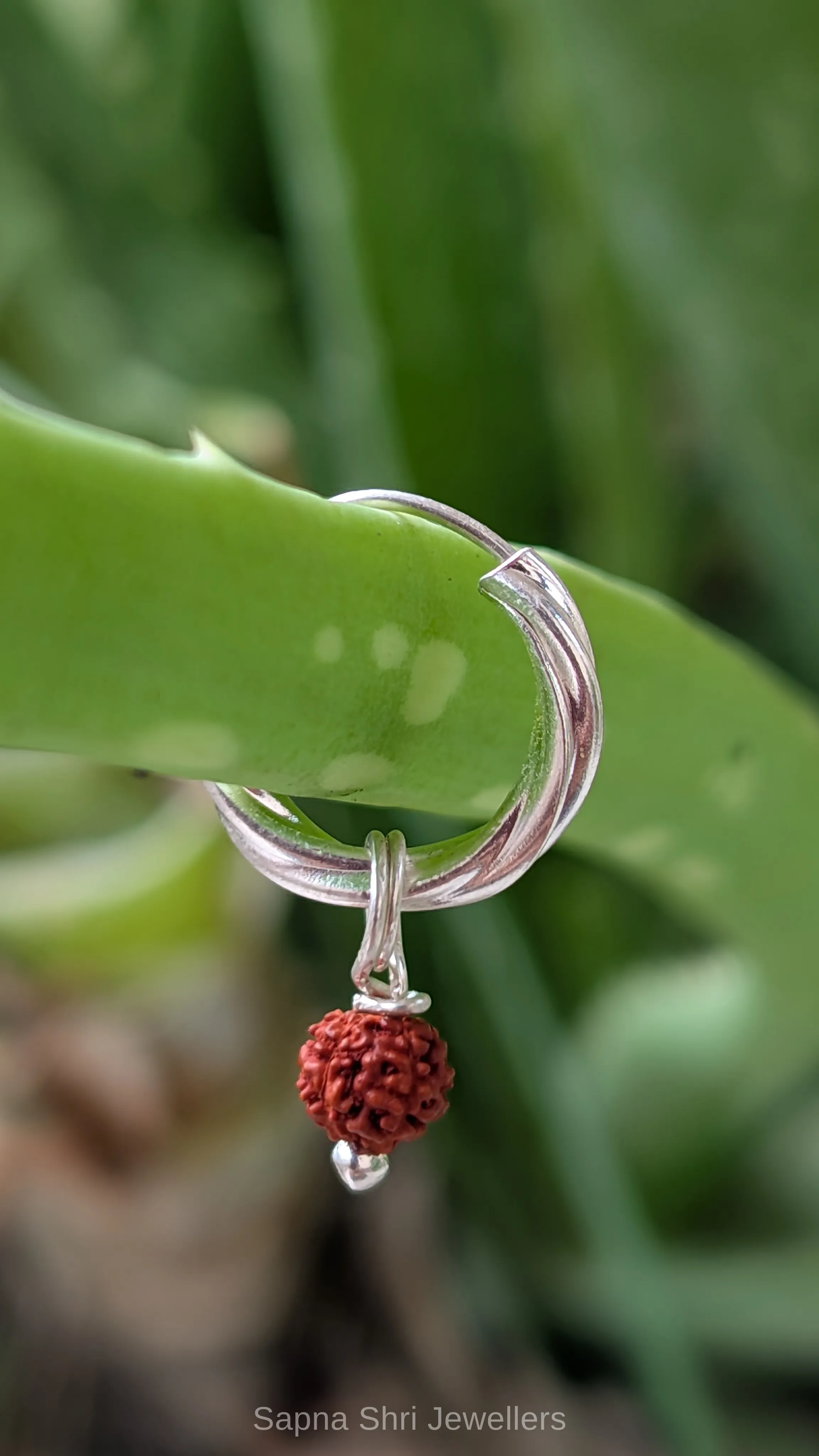 925 Sterling Silver Beaded Rudraksha Bali Earrings for Men & Women thumbnail 2