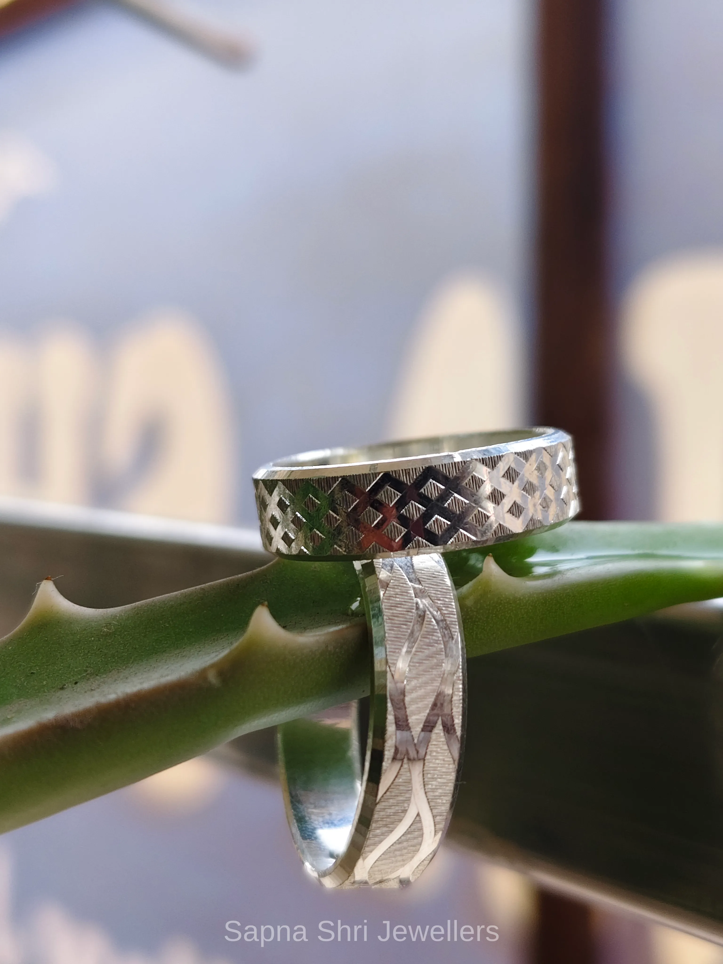 925 Sterling Silver Matching Couple Band thumbnail 3