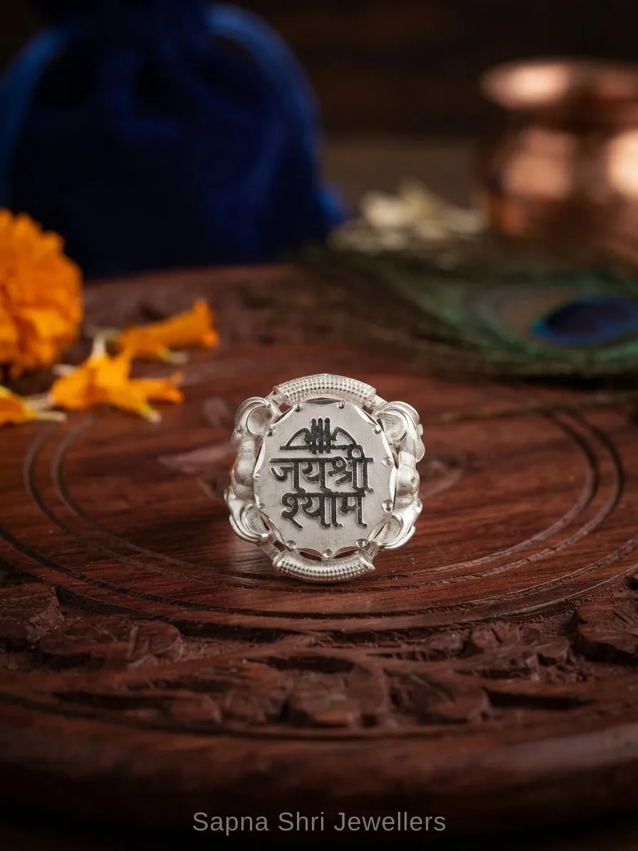 Shyam Baba Couple Band Ring in 925 Silver thumbnail 3