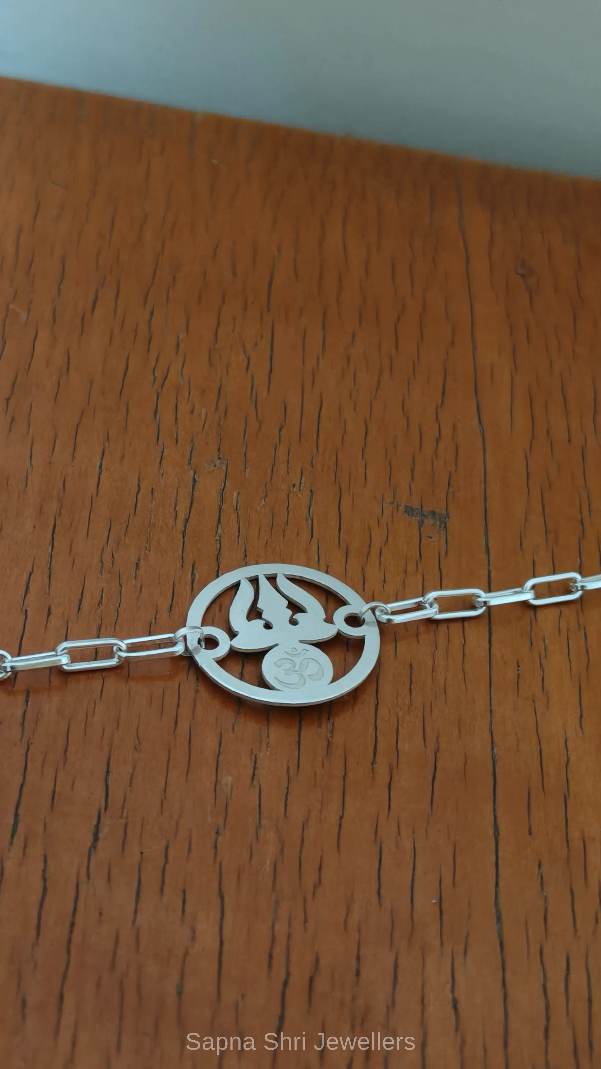 Mahadev Trishul Silver Rakhi Bracelet thumbnail 2