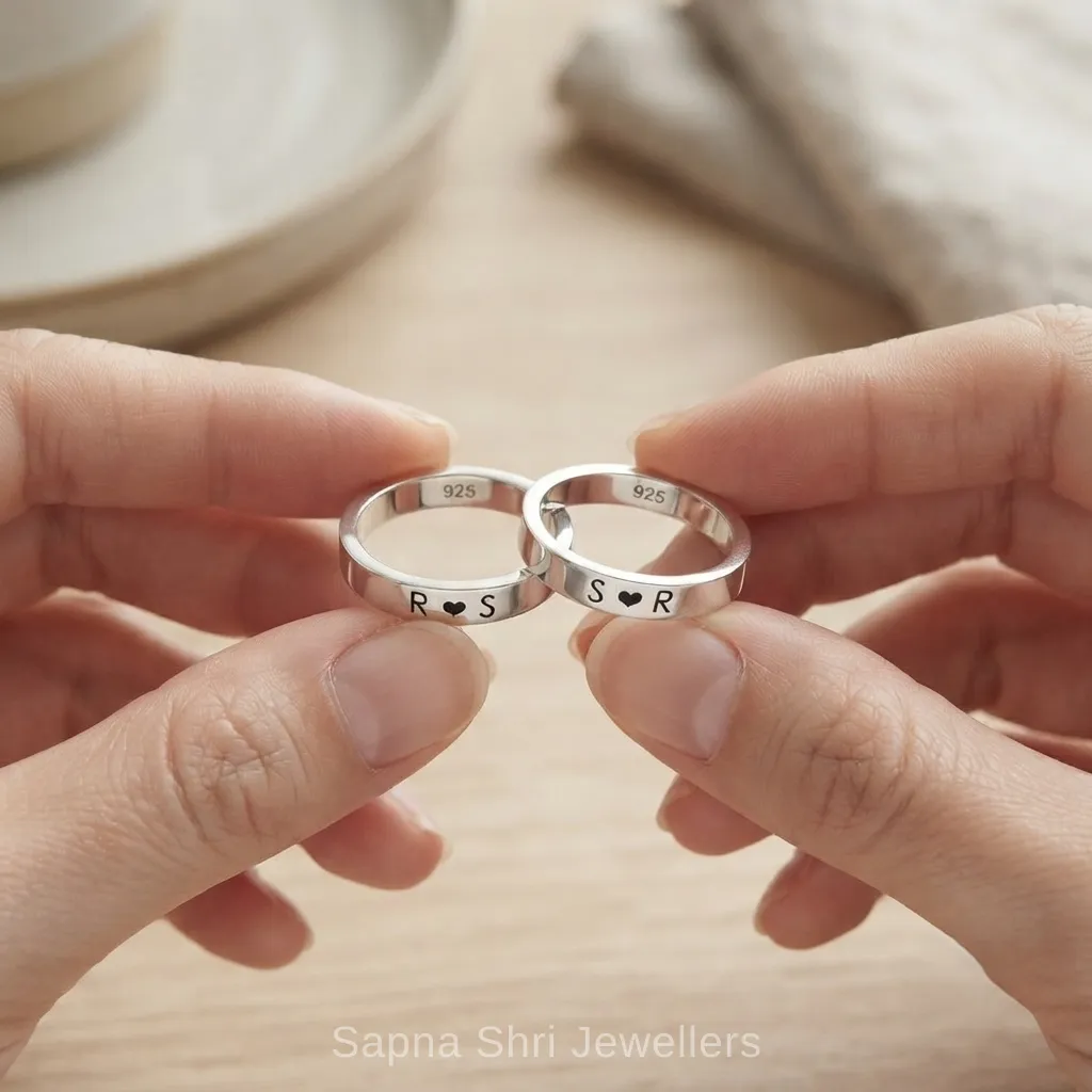 Two Names with Arrow Silver Ring Design thumbnail 3