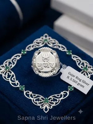 925 Sterling Silver Gurjar Name Bold Rajwadi Ring