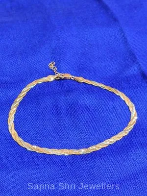 Two Tone Twisted Silver Payal