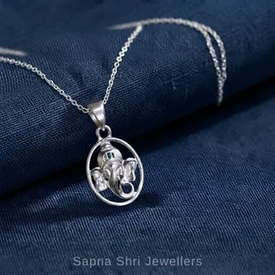 Ganesha Silver Chain Pendants