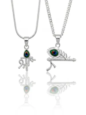 925 Silver Krishna Flute Bansuri Pendant for Couple Sound of Love