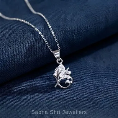 Mahadev Name Damru Silver Pendant for Men and Women