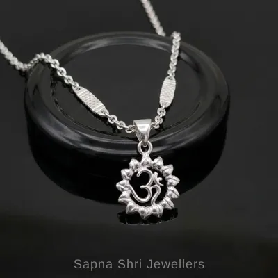 Mahakal Name Trishul Silver Pendant