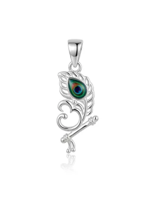OM Pendant Silver With Morpankh Flute Design