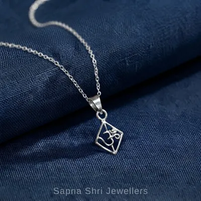 Om Symbol Minimalist Silver Pendant