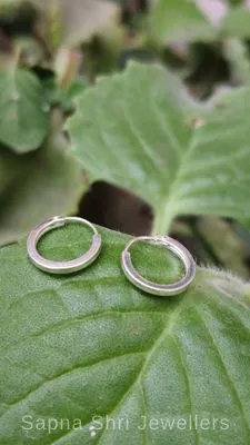 Silver Plain Classic Bali Earrings Silver Plain Classic Bali Earrings