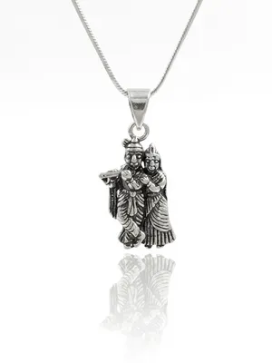 925 Real Sterling Silver Lord Krishna Pendant Religious Unisex Gift Jewellery