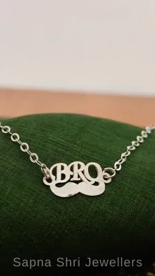 BRO Mustache Silver Rakhi for Brother