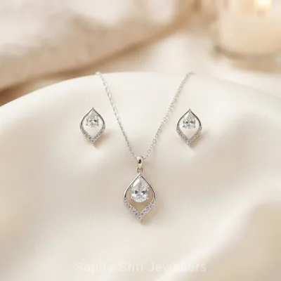 925 Sterling Silver Chain Pendant Set for Women 925 Sterling Silver Chain Pendant Set for Women