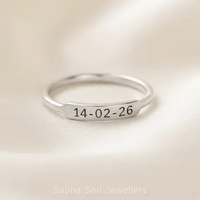 Personalised Silver Name Ring for Women