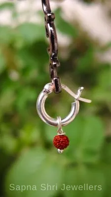 925 Sterling Silver Rudraksha Bali Earrings for Men & Women
