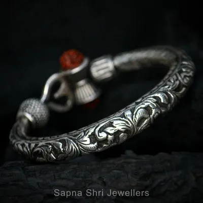 Bold Geometric Silver Bangle