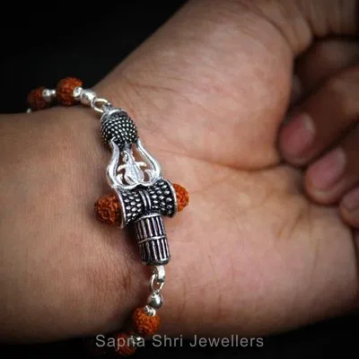 Sacred Rudraksha Silver Chain