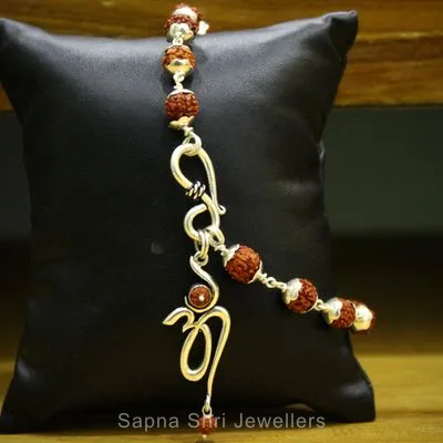 Heritage Rudraksha Silver Bracelet