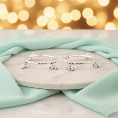 Twin Melody Silver Payal