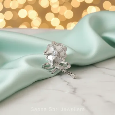 Sparkling Petal Silver Bow