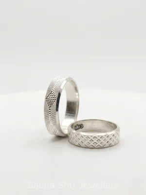 His and Hers Silver Couple Ring