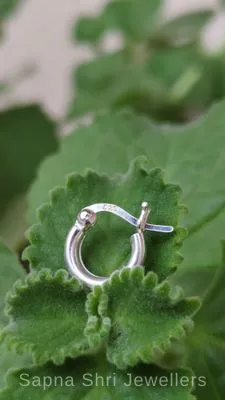 925 Sterling Silver Classic Plain Bali Hoop Earrings for Men & Women 925 Sterling Silver Classic Plain Bali Hoop Earrings for Men & Women