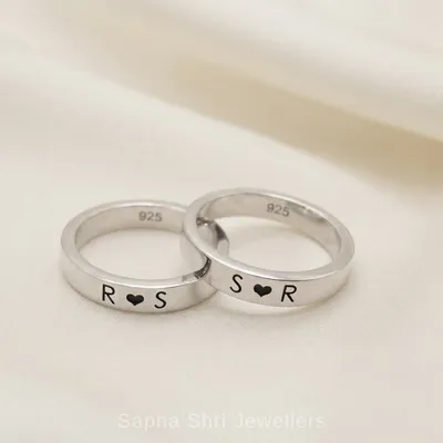 Two Names with Arrow Silver Ring Design