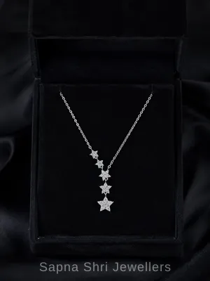 Starry Night Cascading Silver Chain Pendant for Girlfriend